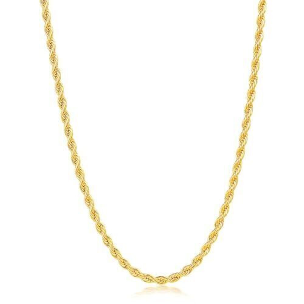 1697 18K Gold Plated Necklace , 4mm Chain Necklace, 18K Gold Plated